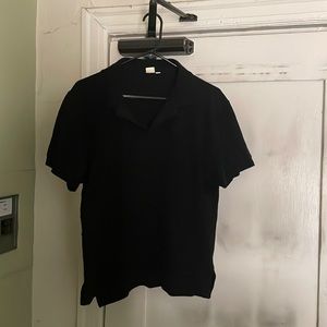 Black Polo Collar Shirt. Size: Medium